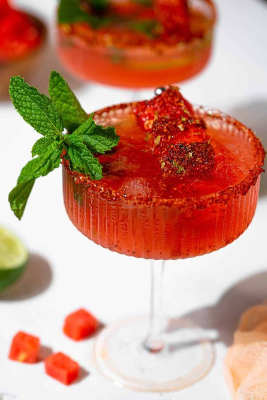 Strawberry basil spicy margarita